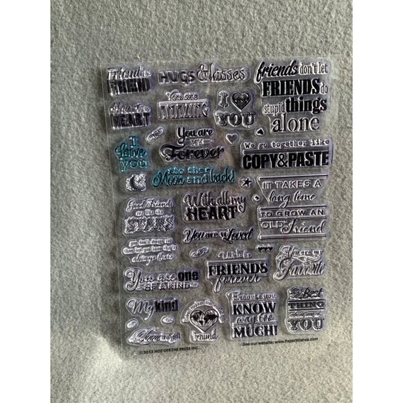 Hot Off The Press Inc. Clear Acrylic Stamps Set - Friends Forever Sentiments - Picture 4 of 5